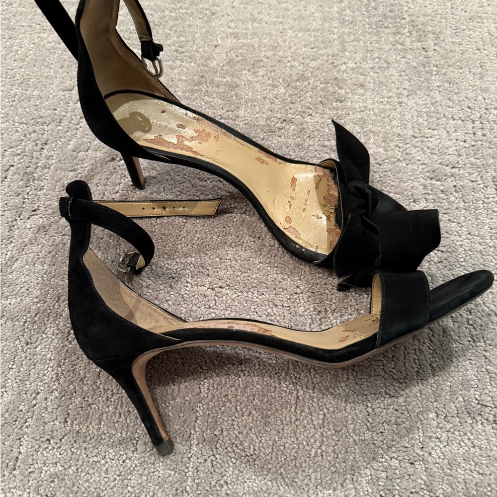 Ann Taylor Black Stiletto Heels with Ankle Strap
